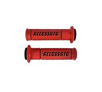 Paire de poignées en Caoutchouc bi-composant Rouge avec Inscription Accossato Noire pour Kawasaki de 2015 à 2016 (CC 1000)