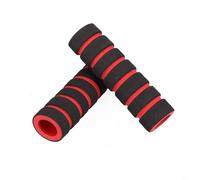 Paire de poignées en mousse pour guidon de vélo et moto avec contrôle des vibrations (noir rouge)