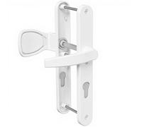 Paire de poignées étroite béquille et aileron aluminium Bricard Emetal 233 mm porte d?entrée a cylindre Couleur - Blanc