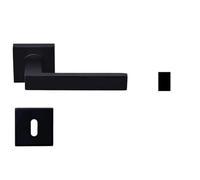 Paire de Poignées Noires Klose besser sur rosaces carrées COLETTEN - +1 Paire de rosaces à trou de clé