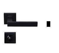 Paire de Poignées Noires Klose besser sur rosaces carrées COLETTEN - +1 Paire de rosaces condamnation