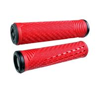 Paire de grips odi cf v2 1 lock on rouge blanc