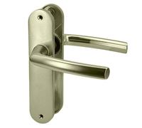 Paire de poignées sur plaques aluminium blindé 190 mm porte intérieur sans clés Bricard Osmose