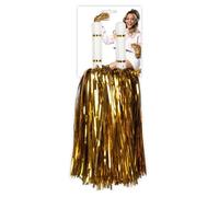 PAIRE DE POMPONS CHEERLEADING OR AVEC POIGNÉE