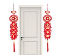 Paire de Pompons vietnamiens avec nœud Rouge, Couple de décorations du Nouvel an vietnamien avec nœuds Rouges et Glands, Paire de nœuds Rouges pour, Noms orientaux