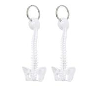 Paire de porte-clés d ' anatomie en PVC avec modèle de, White | Lot de 2 constructions en PVC, forme inspirée de la colonne vertébrale et du bassin, accents décoratifs pour sacs à