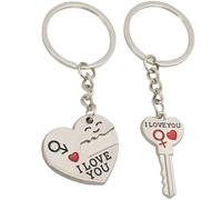 Paire de porte-clés de la Saint-Valentin - Cœur je t'aime et porte-clés - Paire de porte-clés pour petit ami, petite amie, lui - Cadeau pour mari femme Durability