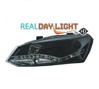 Paire De Projecteurs LED DRL Clairs Noirs Pour VW Polo 6R 09-14
