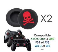 Paire De Protection Grip Silicone Tête De Mort Pour Joystick De Ps4 Ps3 Xbox Bleu