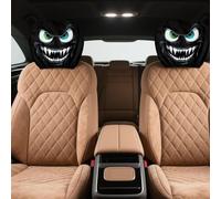Paire de protections de tête de siège élastiques avec grands yeux - Housses d'appui-tête élastiques pour décoration intérieure de voiture conducteur et passager - Accessoires d'Halloween pour hommes