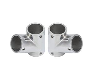 Paire de raccords de main-courante pour bateau à 60 degrés, quincaillerie marine en acier inoxydable 316, té latéral gauche et droit pour tuyaux de yacht, pièces de main-courante r (Φ22mm（7/8"）)