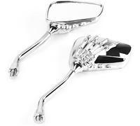 Paire de rétroviseurs chromés avec tête de mort, pour moto, filetage, 10 mm-8 mm[859]