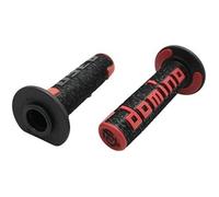 PAIRE DE REVETEMENT POIGNEE DOMINO OFF ROAD A360 NOIRE ROUGE SCOOTER MOTO