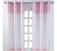 Paire de rideaux à oeillets - imprimé Coeurs Rose 137x228m