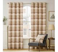 Paire de rideaux à oeillets - Morocco Rayures - Beige 167 x 228 cm