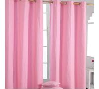 Paire de rideaux à oeillets Uni Rose 100% coton 137 x 182 cm