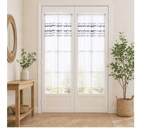Paire de rideaux droits rayures horizontales Gris clair 70x160 cm