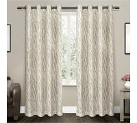 Paire de rideaux illets en lin textur semi-transparent filtrant la lumi re Oakdale, exclusifs Home, 137 x 213 cm, taupe, 2 pi ces