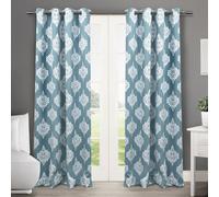 Paire de rideaux occultants illets exclusifs Home Medallion, 132 x 213 cm, bleu sarcelle