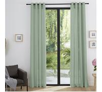 Paire de rideaux tamisants à œillets Effet Lin ""Moonlight"" Menthe