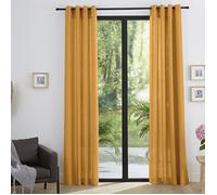 Paire de rideaux tamisants à œillets Effet Lin ""Moonlight"" Miel