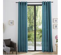 Paire de rideaux tamisants à œillets Effet Lin ""Moonlight"" Paon