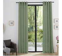 Paire de rideaux tamisants à œillets Effet Lin ""Moonlight"" Romarin