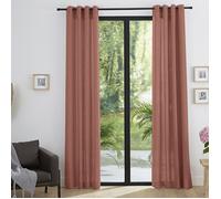 Paire de rideaux tamisants à œillets Effet Lin ""Moonlight"" Rose boisé