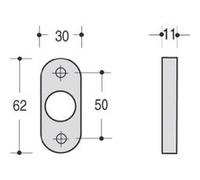 Paire de rosace ovale clé I noire 90 - HEWI - 316 90 Noir G