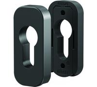 Paire de rosaces en zamak clé I fixation invisible pour béquilles Quad - noir mat VACHETTE