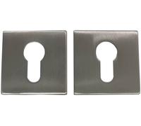 Paire de rosaces slim aveugle carré inox brossé - HERACLES - B-INOX-SLC08