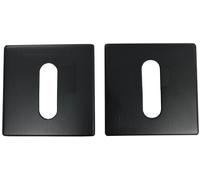 Paire de rosaces slim aveugle carré noir PVD - HERACLES - B-INOX-SLC08N