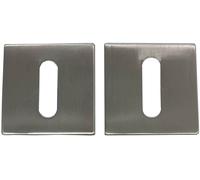 Paire de rosaces slim clé L carré inox brossé - HERACLES - B-INOX-SLC06