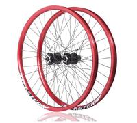 Paire De Roues 26 Pouces VTT Frein À Disque Jantes en Aluminium De Vélo De Montagne 32H 8-12 Vitesses Cassette QR(Rosso)