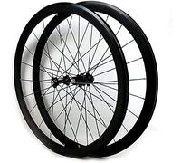 Paire de Roues 700C, vélo Route 40 mm, Mat, Largeur 20, Convient aux Cassettes 7 à 12 Vitesses, QR, VTT(Black Hub Not Logo)