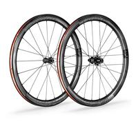Paire de roues a disques center lock a pneus Vision Metron 45 SL TL SH11 Noir