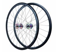 Paire De Roues À Pignon Fixe 700C Boulonnées, Axe Solide 9.5x100mm/120mm, Filetage À Bascule (Roue Libre Et Fixe), Roues Avant Et Arrière De Course À Vitesse Unique pour Vélo De Piste(Colorful)