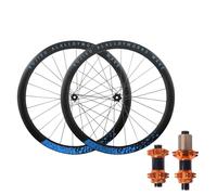 Paire De Roues Avant Et Arrière for Vélo Route/Gravel, Jantes en Alliage D'aluminium 700C, Axe Traversant Double Paroi 45 Mm, Cassette 12 X 100/12, Moyeux 142, Freins(Oro,700C Blue)