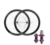 Paire De Roues Avant Et Arrière for Vélo Route/Gravel, Jantes en Alliage D'aluminium 700C, Axe Traversant Double Paroi 45 Mm, Cassette 12 X 100/12, Moyeux 142, Freins(Púrpura,700C Gray)