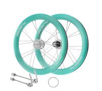 Paire De Roues BMX 406/451/20 Pouces Vélo Pliant Freins À Disque Avant Et Arrière Jantes en Alliage D'aluminium 100/135 Mm Hauteur 40 Mm 8/9/10/11 Vitesses(Green 406)
