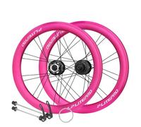 Paire De Roues BMX 406/451/20 Pouces Vélo Pliant Freins À Disque Avant Et Arrière Jantes en Alliage D'aluminium 100/135 Mm Hauteur 40 Mm 8/9/10/11 Vitesses(Rose Red 406)