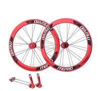 Paire De Roues BMX 406/451/20 Pouces Vélo Pliant Freins À Disque Avant Et Arrière Jantes en Alliage D'aluminium 100/135 Mm Hauteur 40 Mm 8/9/10/11 Vitesses(Red 406)