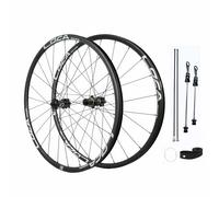 Paire De Roues De Frein À Disque De VTT 26 27.5 29pouces Roues À Dégagement Rapide 9 * 100/10 * 135mm, Jante Double Couche en Aluminium, Cassette 7-12 Vitesses, Pneu 1.25-2.125"(Black Silver,26")