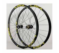 Paire De Roues De Frein À Disque pour Vélo De Montagne De 26 27.5 29 Pouces, Roues Avant Et Arrière À Axe Traversant De 15x100/12x142mm, Jante Double Couche, 7 À 12 Vitesses(Black Gold,29")