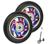 Paire de roues de trottinette de 100 mm avec roulements ABEC 9 pour trottinette Razor/Apollo/Cox Swain, roue de trottinette en alliage série Pro, 2 roues de rechange en PVC, roues de trottinette
