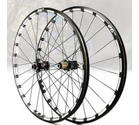 Paire de Roues de vélo à axe traversant 26'' 27,5'' 29'' VTT Roue Avant Roue arrière Frein à Disque Double Couche Moyeu Droit 24 boulons pour 7 à 12 Vitesses