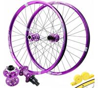 Paire de Roues de vélo à Frein, axe traversant 26, 27,5 et 29 Pouces pour VTT 8-12 Vitesses, Alliage d'aluminium, 2 ou 4 roulements Avant
