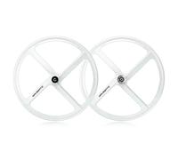 Paire De Roues De Vélo À Pignon Fixe 700C Jantes en Alliage À 4 Rayons Largeur 33 Mm Vélo À Pignon Fixe Avant Et Arrière 100 X 120 Mm(Bianco,Wheelset)