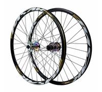 Paire De Roues De Vélo De Montagne 24 26 27,5 29 Pouces Roue Avant Et Arrière De Frein À Disque en Aluminium, 9 X 100/10 X 135 Mm QR, Jante À Double Couche, Cassette 7-12 Vitesses(Gold,24")