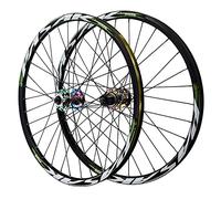 Paire de roues de vélo de montagne de 61 cm - Jante en alliage double couche - Frein à disque 32H - Pour vélo pliable BMX - Compatible avec roulements à cassette 8-12 vitesses - 1886 g